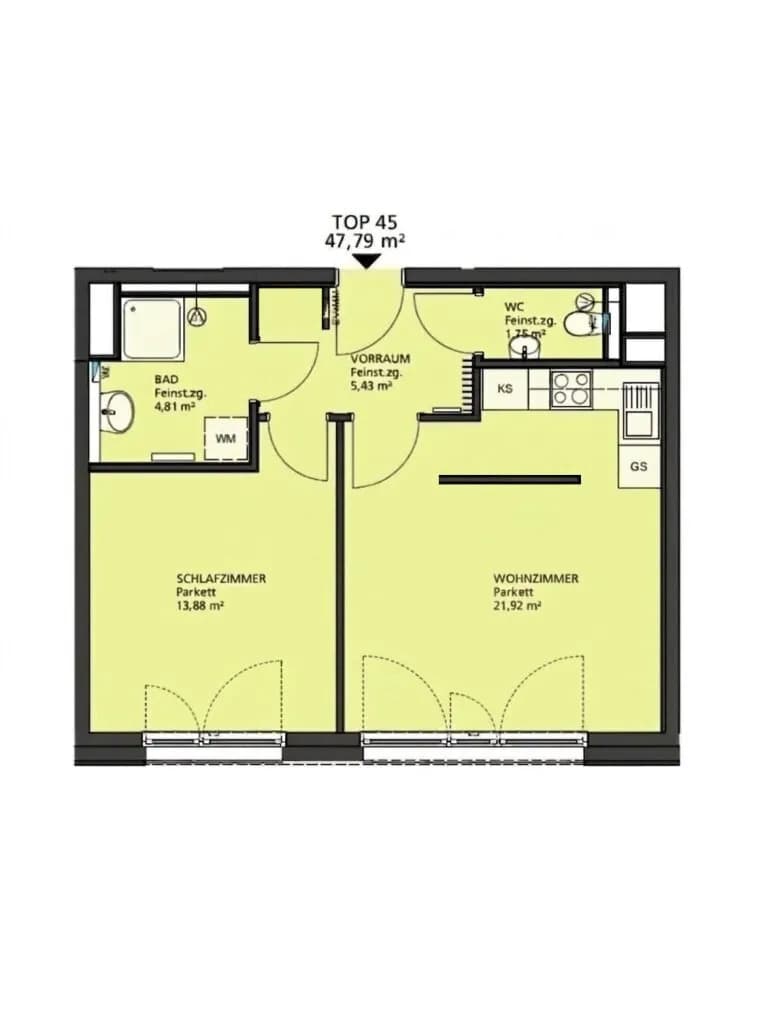 2-Zimmer-Wohnung mieten in Wien – 48 m², € 950 – Bild 8 von 8