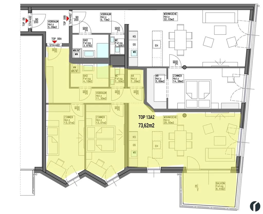 3-Zimmer-Wohnung kaufen in Tulln – 73,62 m², € 418.000 – Bild 12 von 19