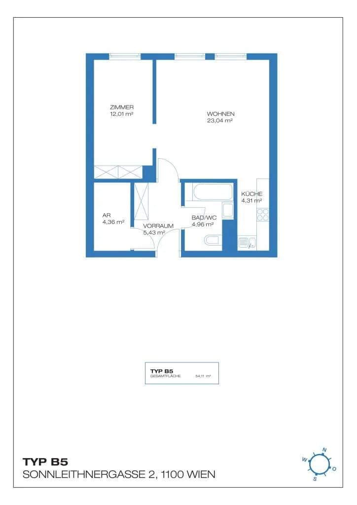 Wohnung kaufen in Wien – 54,11 m², € 260.000 – Bild 4 von 4