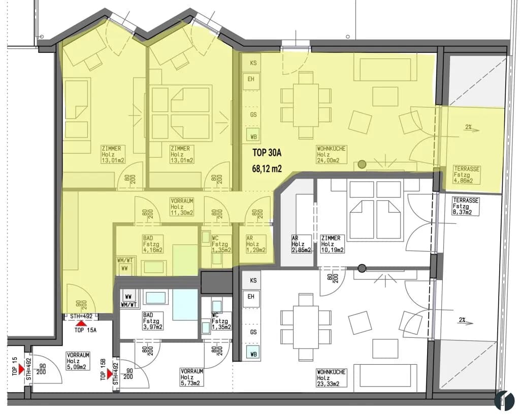 3-Zimmer-Wohnung kaufen in Tulln – 68,12 m², € 422.000 – Bild 12 von 19