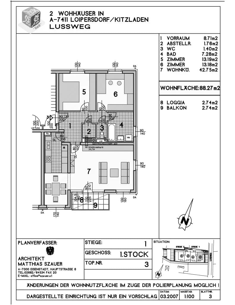 3-Zimmer-Wohnung mieten in Oberwart – 88,25 m², € 869 – Bild 2 von 2