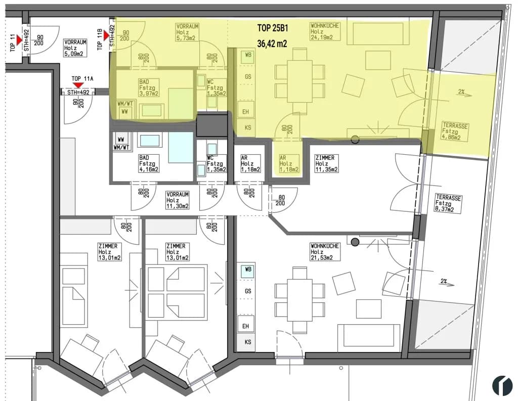 1-Zimmer-Wohnung kaufen in Tulln – 36,42 m², € 223.000 – Bild 13 von 20