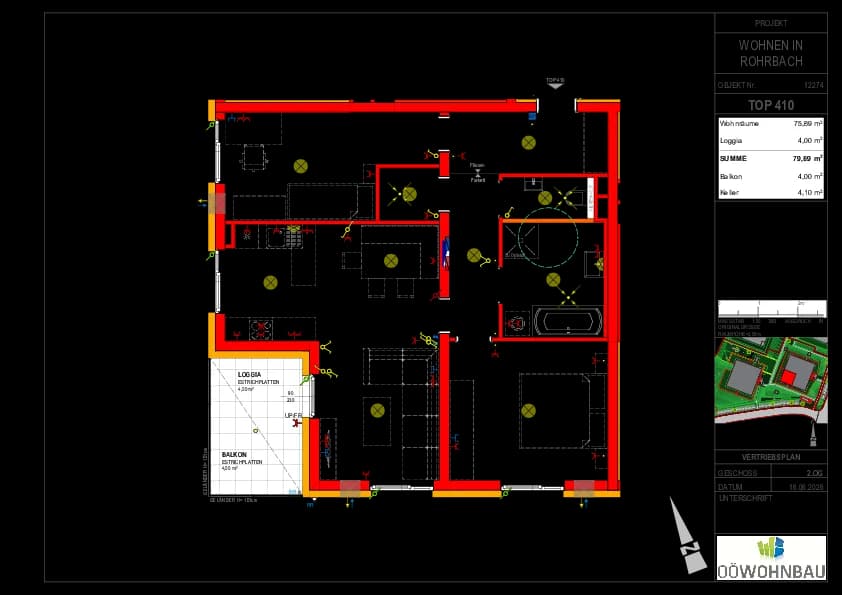 3-Zimmer-Wohnung mieten in Rohrbach – 77,01 m², € 793 – Bild 3 von 3