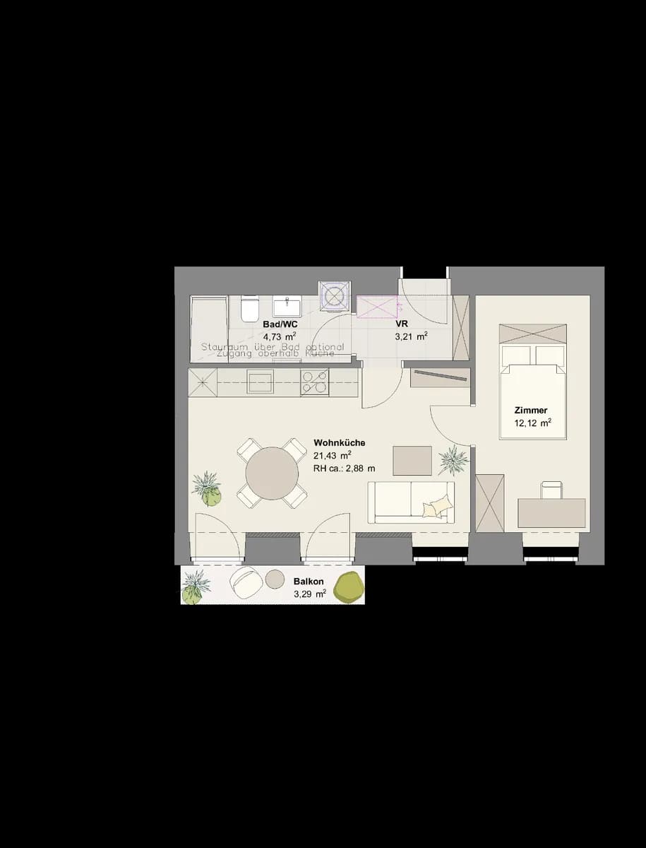 2-Zimmer-Wohnung kaufen in Wien – 43,14 m², € 345.400 – Bild 7 von 7