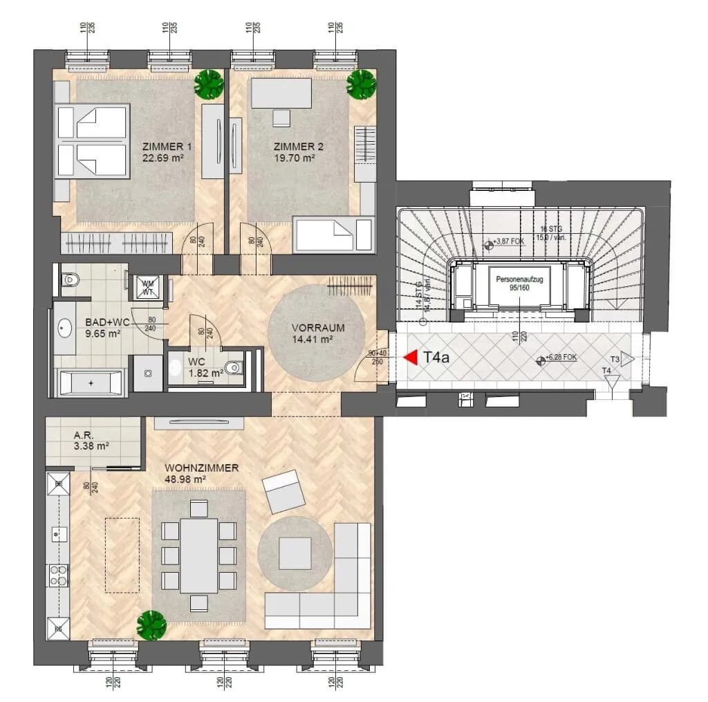 3-Zimmer-Wohnung mieten in Wien – 120,6 m², € 2.999 – Bild 11 von 11