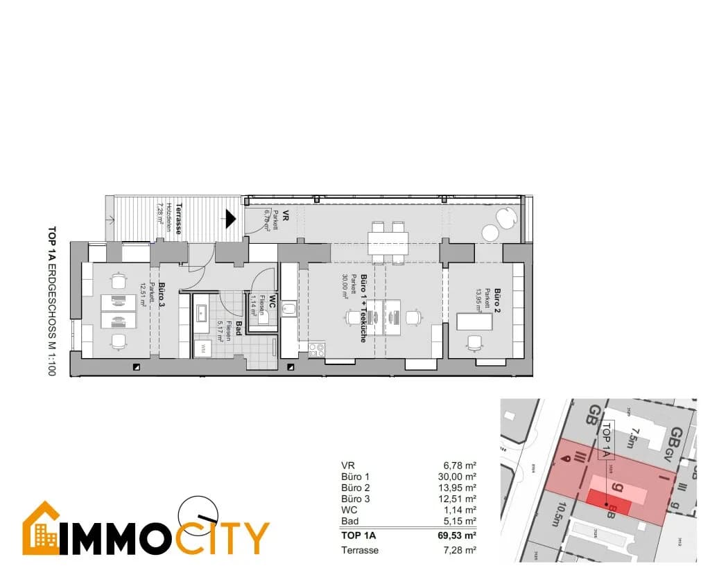 3-Zimmer-Gewerbeimmobilie kaufen in Wien – 70 m², € 319.000 – Bild 2 von 2