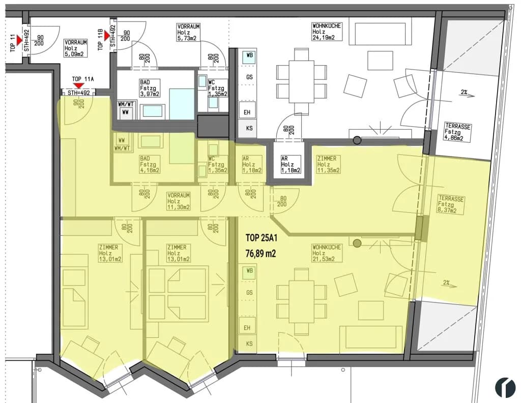 4-Zimmer-Wohnung kaufen in Tulln – 76,89 m², € 472.000 – Bild 13 von 20