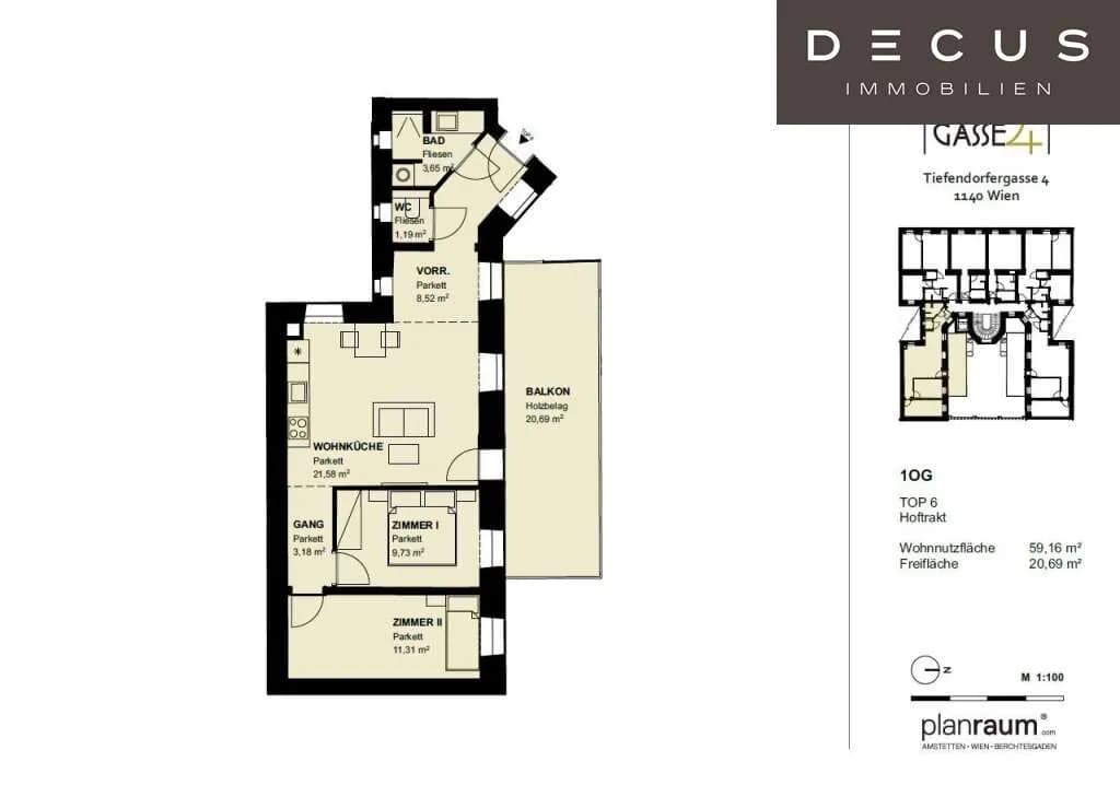 3-Zimmer-Wohnung kaufen in Wien – 59,16 m², € 399.000 – Bild 17 von 17