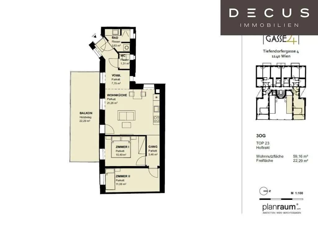 3-Zimmer-Wohnung kaufen in Wien – 59,16 m², € 458.000 – Bild 20 von 20