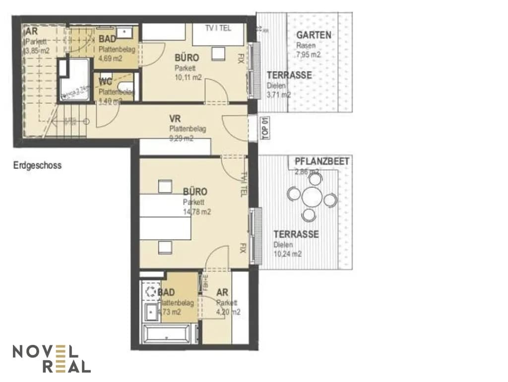 3-Zimmer-Wohnung mieten in Wien – 90,24 m², € 2.450 – Bild 22 von 24