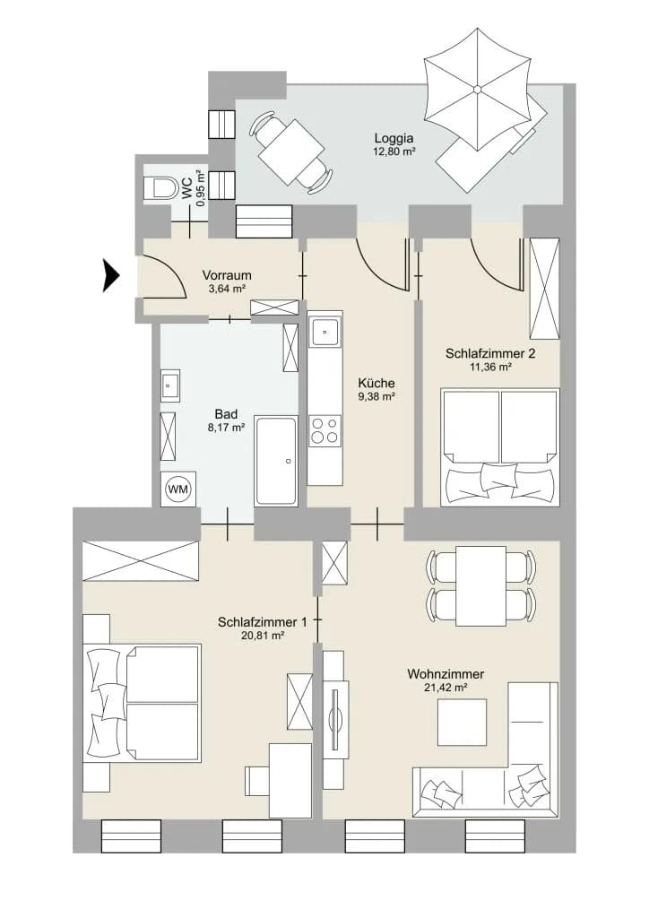 3-Zimmer-Wohnung kaufen in Wien – 75,73 m², € 358.520 – Bild 15 von 15