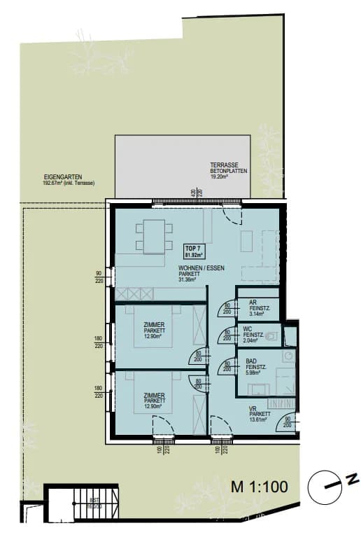 3-Zimmer-Wohnung kaufen in Mödling – 82,2 m², € 552.200 – Bild 4 von 12