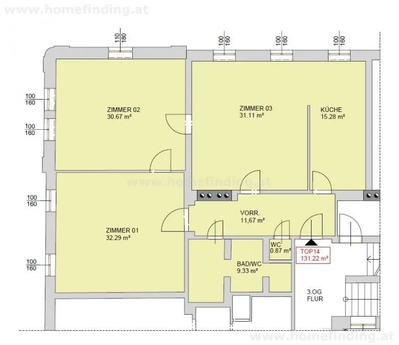 3-Zimmer-Wohnung mieten in Linz – 131,22 m², € 1.465 – Bild 14 von 14