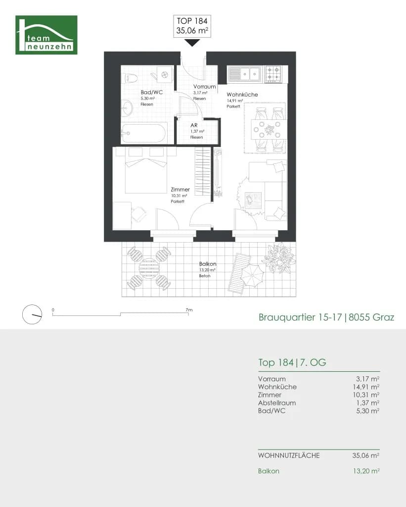 2-Zimmer-Wohnung mieten in Graz – 35,15 m², € 674 – Bild 15 von 15