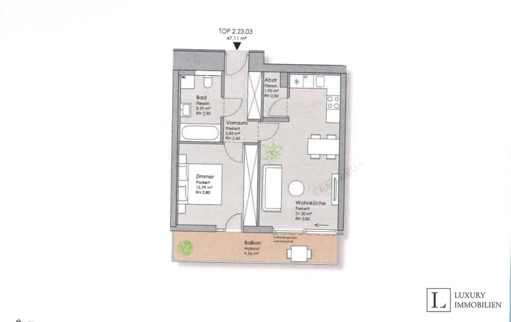 2-Zimmer-Wohnung kaufen in Wien – 47,11 m², € 549.000 – Bild 19 von 19