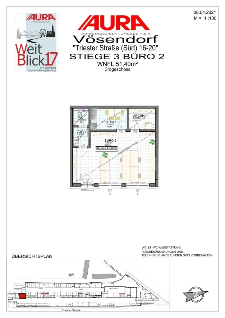 1-Zimmer-Gewerbeimmobilie mieten in Mödling – 51 m², € 890 – Bild 6 von 6