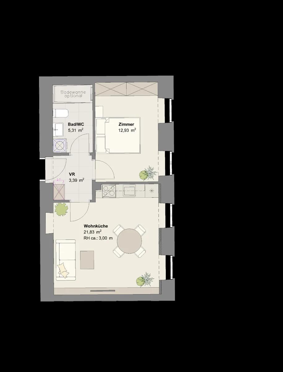 2-Zimmer-Wohnung kaufen in Wien – 43,46 m², € 340.300 – Bild 7 von 7