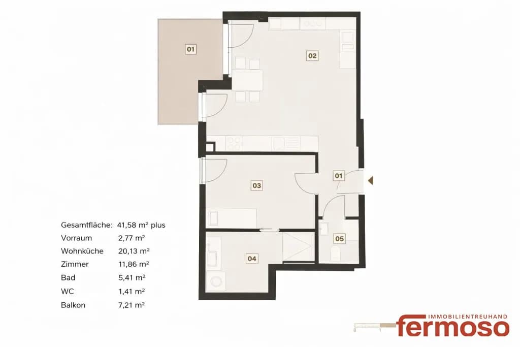 2-Zimmer-Wohnung kaufen in Wien – 41,58 m², € 279.000 – Bild 7 von 13