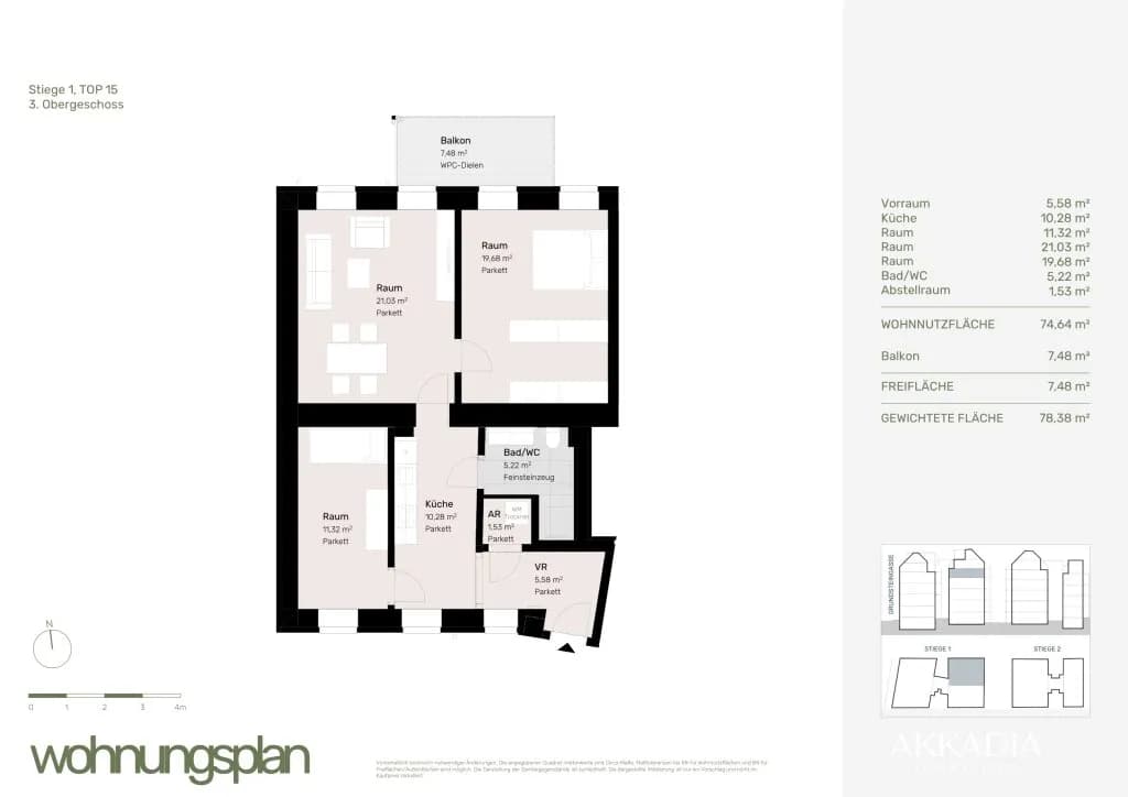 3-Zimmer-Wohnung kaufen in Wien – 74,74 m², € 612.000 – Bild 13 von 13