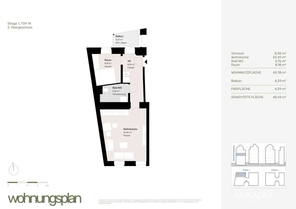 2-Zimmer-Wohnung kaufen in Wien – 43,78 m², € 355.000 – Bild 14 von 14
