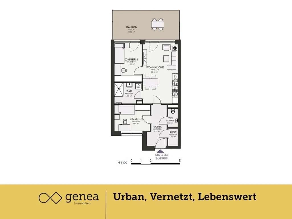 3-Zimmer-Wohnung mieten in Graz – 60,46 m², € 1.039 – Bild 2 von 31