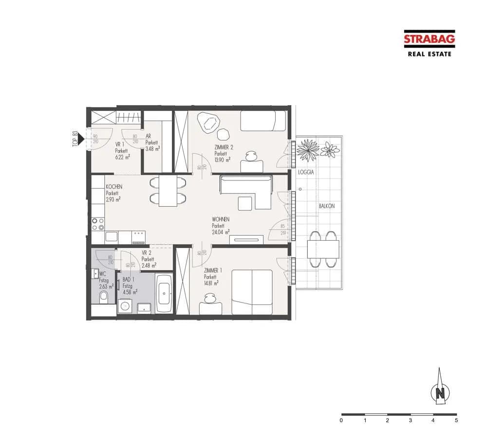 3-Zimmer-Wohnung kaufen in Wien – 75,07 m², € 499.000 – Bild 2 von 2