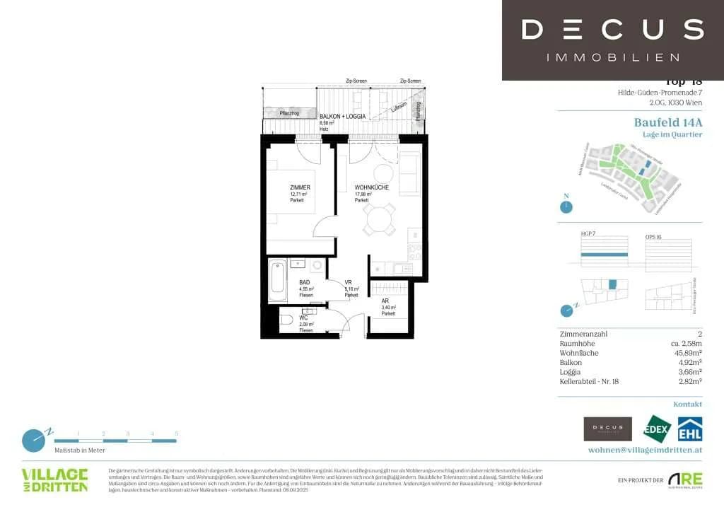 2-Zimmer-Wohnung kaufen in Wien – 45,89 m², € 345.600 – Bild 12 von 12