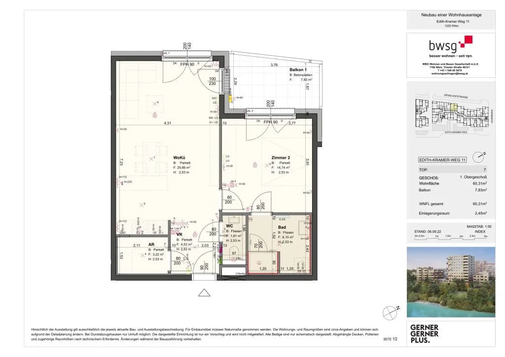 2-Zimmer-Wohnung kaufen in Wien – 60,31 m², € 299.000 – Bild 9 von 9