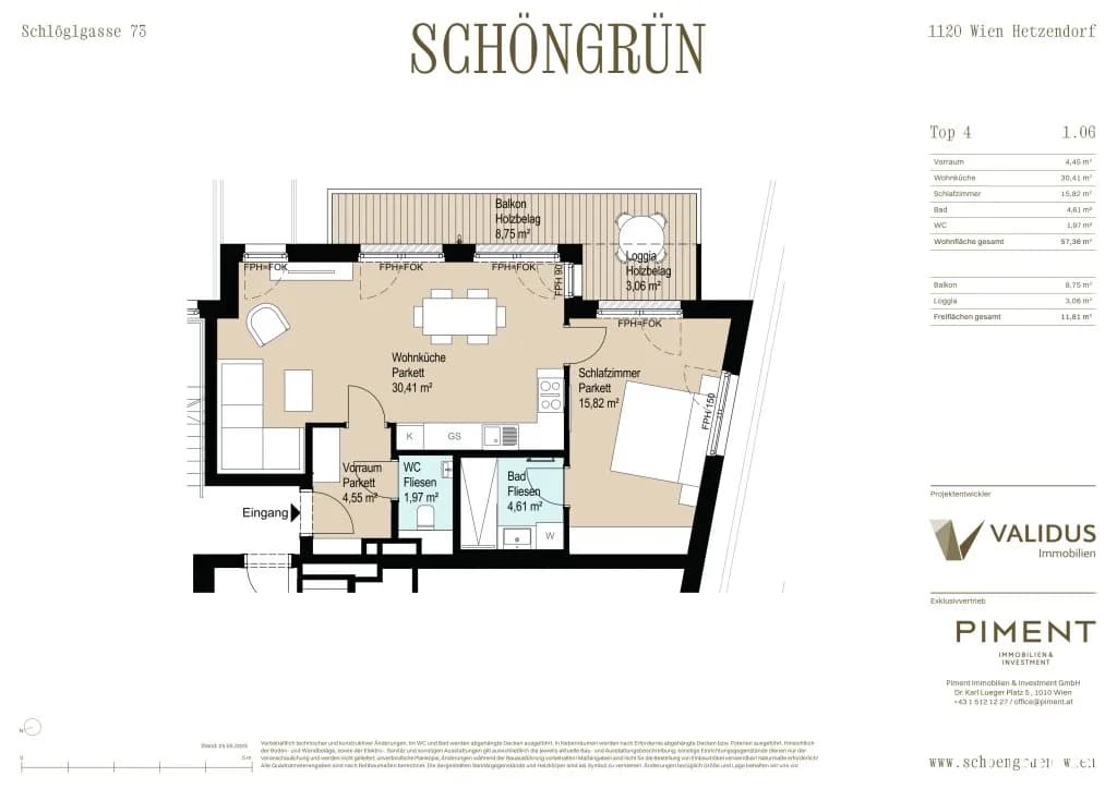 2-Zimmer-Wohnung mieten in Wien – 57,36 m², € 1.290 – Bild 11 von 11