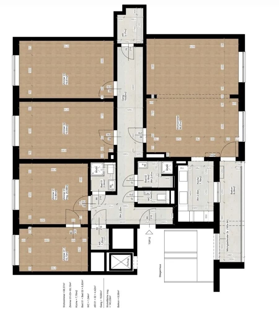 5-Zimmer-Wohnung kaufen in Wien – 152,03 m², € 739.000 – Bild 13 von 13
