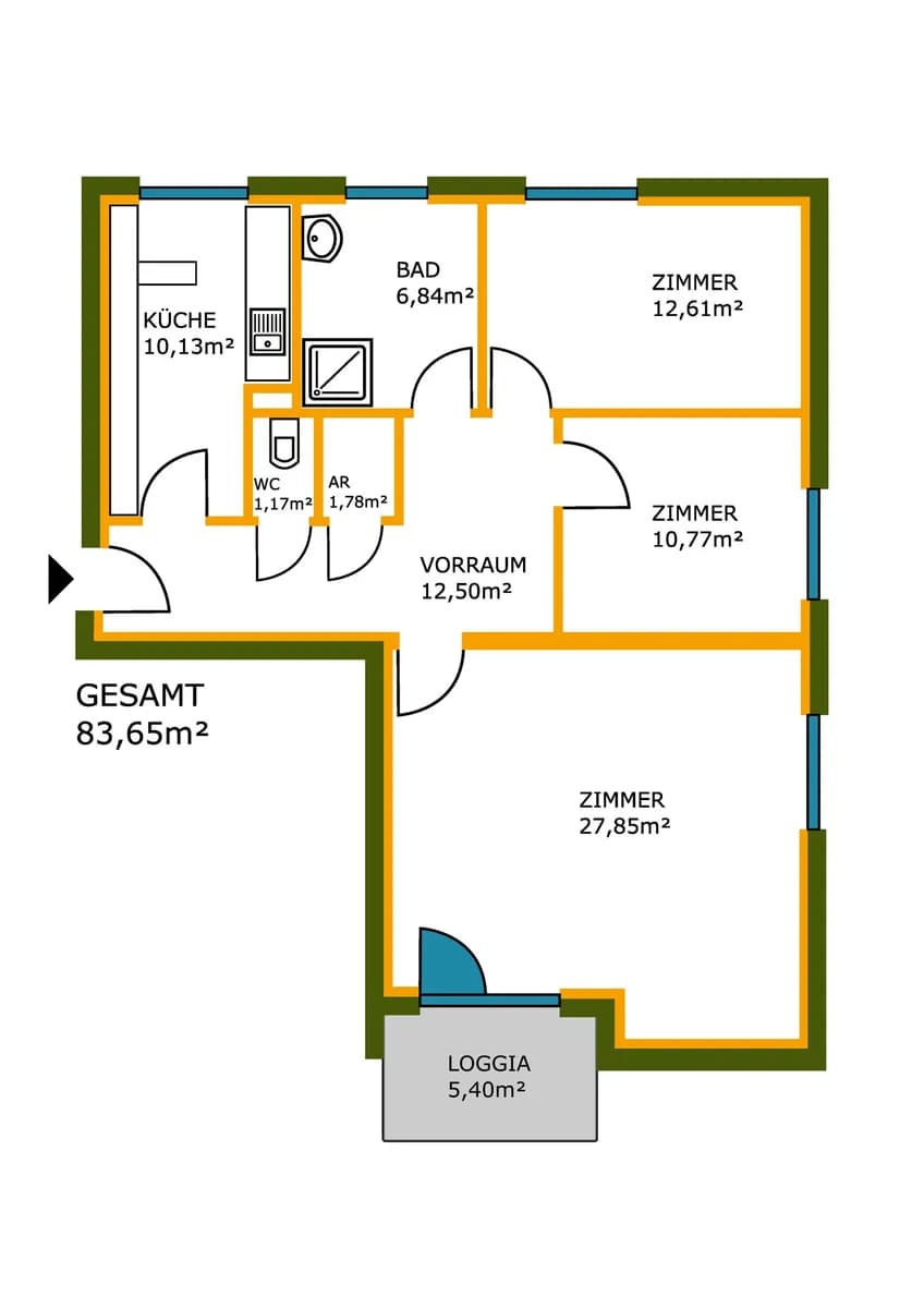 3-Zimmer-Wohnung kaufen in Tulln – 83,65 m², € 259.000 – Bild 26 von 26