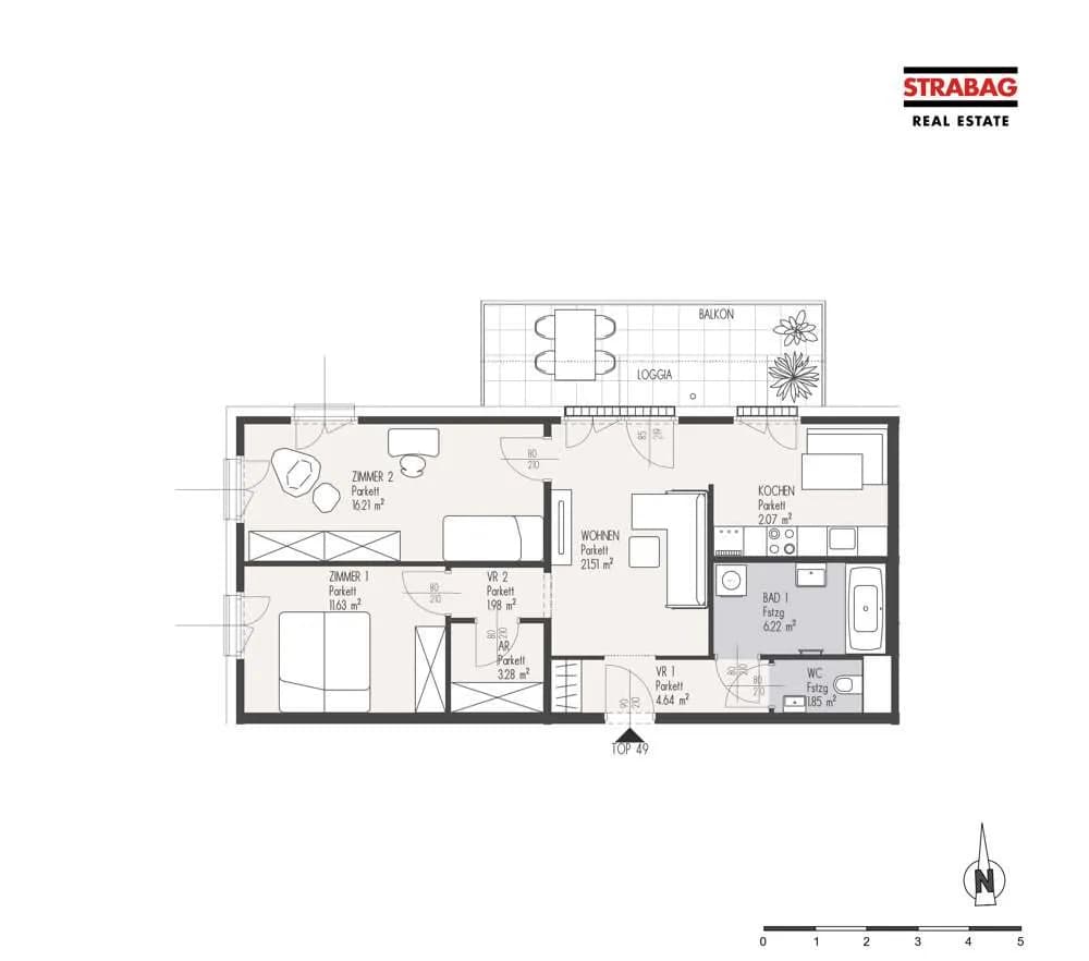 3-Zimmer-Wohnung kaufen in Wien – 68,31 m², € 457.000 – Bild 2 von 2
