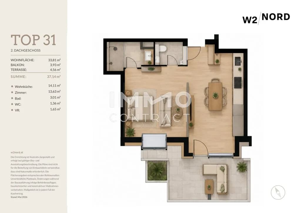 2-Zimmer-Wohnung kaufen in Wien – 33,81 m², € 215.000 – Bild 8 von 8