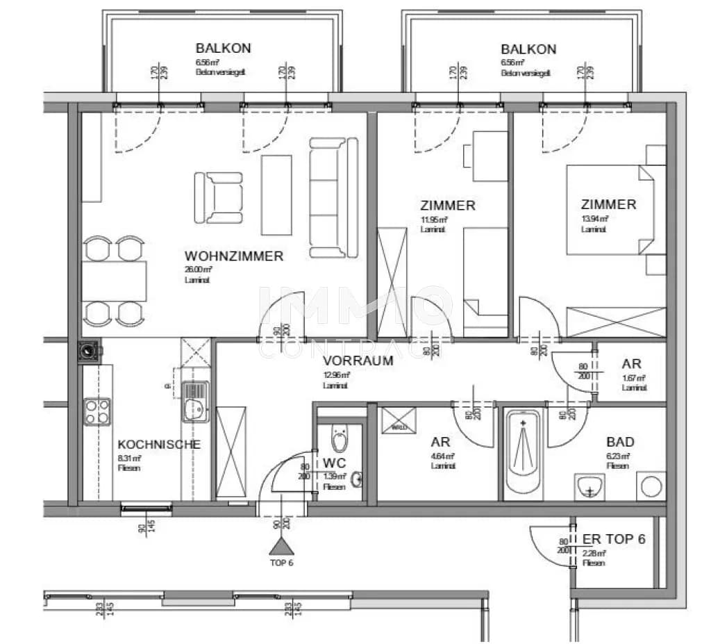 3-Zimmer-Wohnung mieten in Amstetten – 87,19 m², € 1.041 – Bild 14 von 14