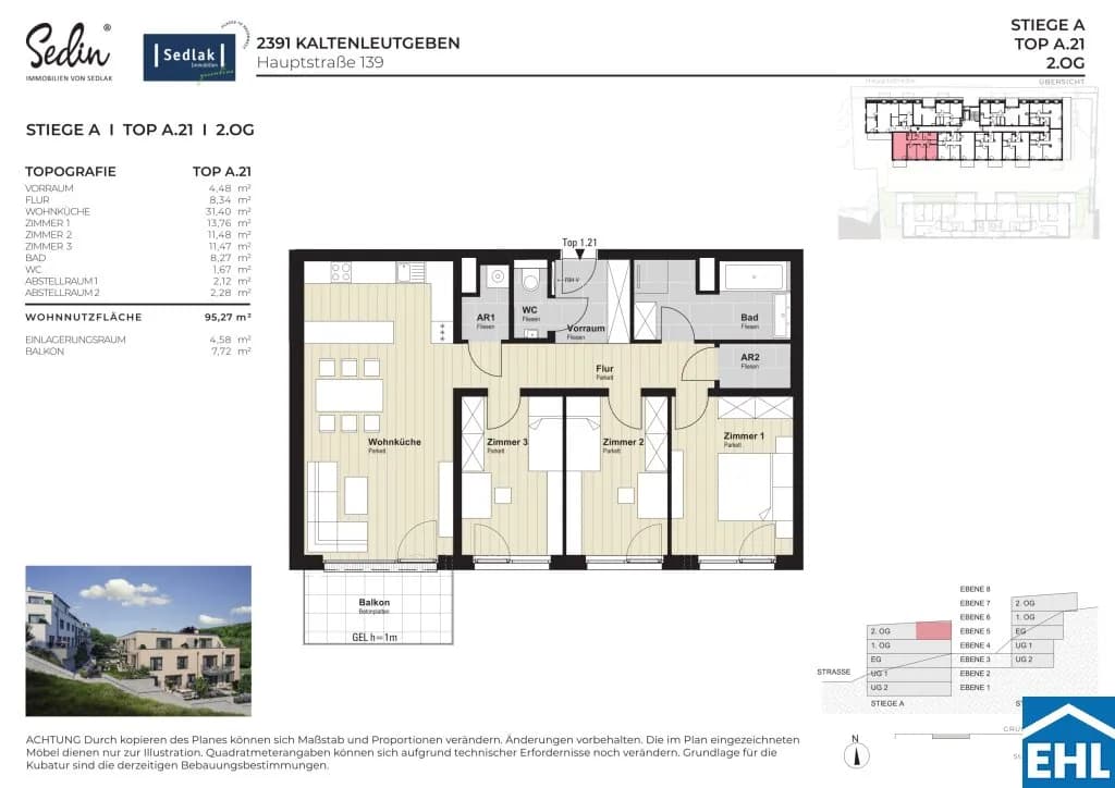 4-Zimmer-Wohnung mieten in Mödling – 95,27 m², € 1.728 – Bild 19 von 19