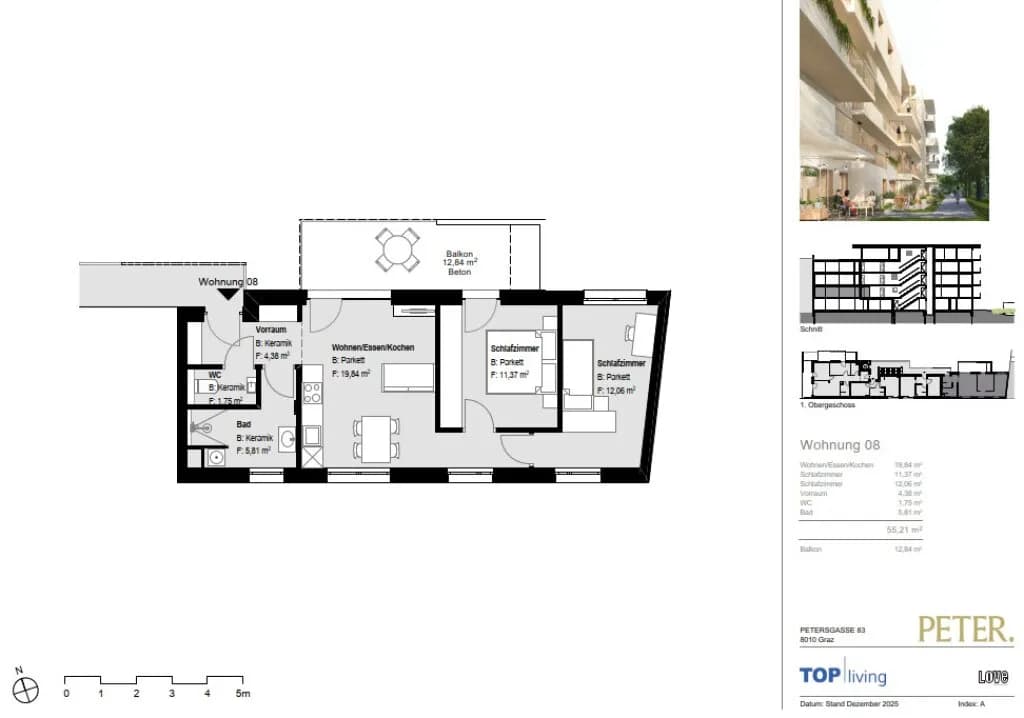 3-Zimmer-Wohnung kaufen in Graz – 55,21 m², € 269.542 – Bild 9 von 9
