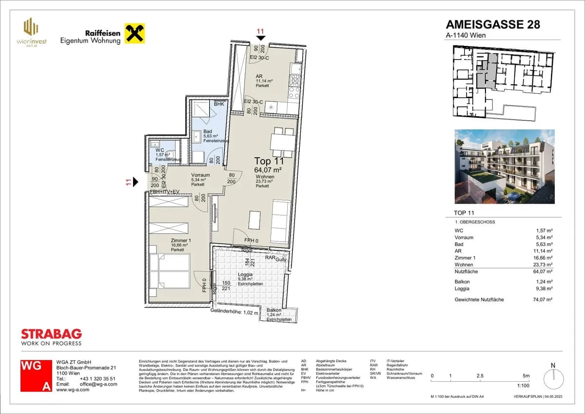 3-Zimmer-Wohnung mieten in Wien – 64,07 m², € 1.550 – Bild 15 von 15