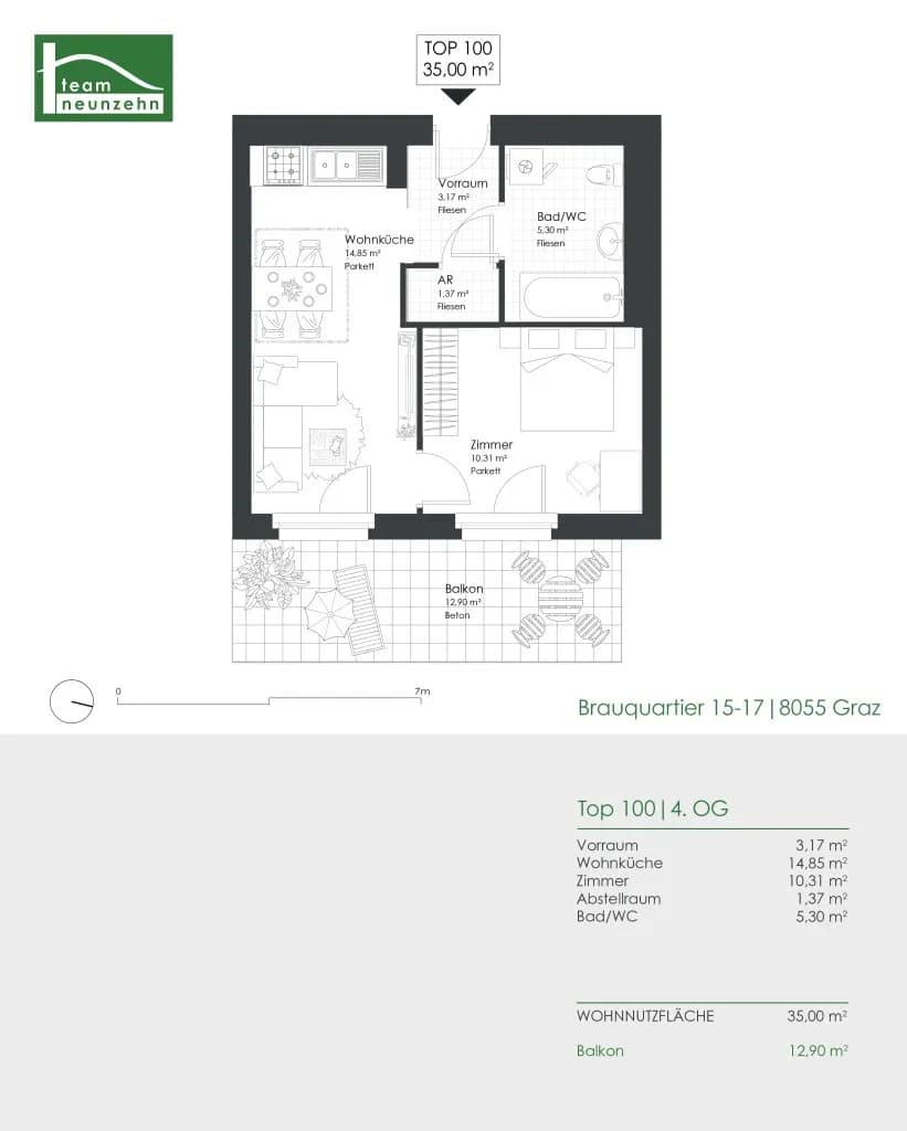 2-Zimmer-Wohnung mieten in Graz – 35,89 m², € 649 – Bild 14 von 16