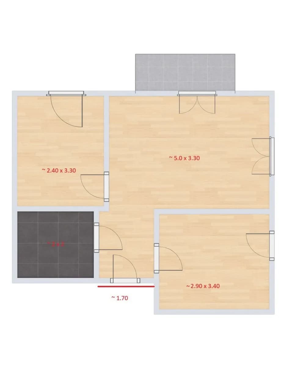 3-Zimmer-Wohnung mieten in Wien – 45 m², € 1.066