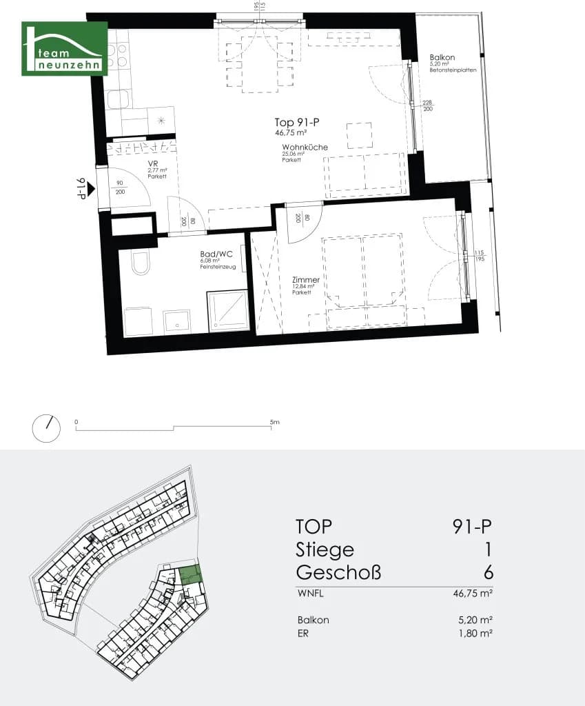 2-Zimmer-Wohnung mieten in Wien – 46,75 m², € 1.075 – Bild 17 von 17