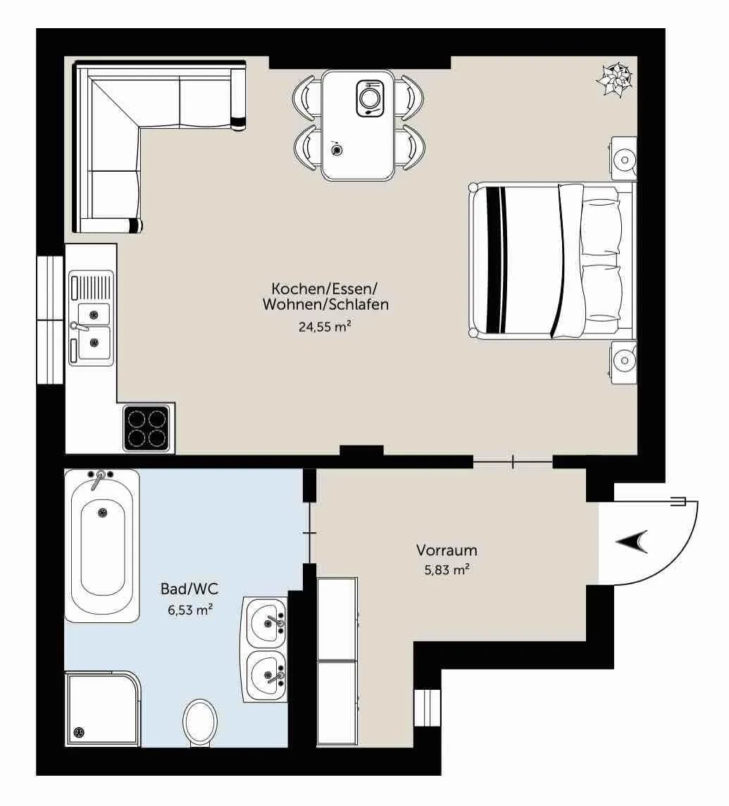 1-Zimmer-Wohnung mieten in Graz – 36,46 m², € 564 – Bild 8 von 9