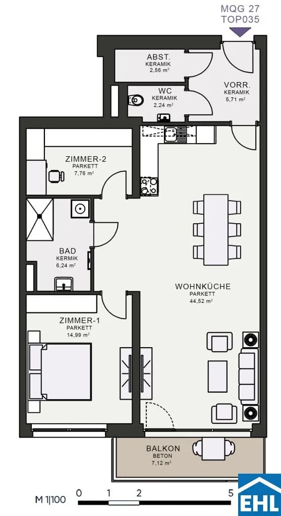 3-Zimmer-Wohnung mieten in Graz – 84,83 m², € 1.259 – Bild 7 von 7