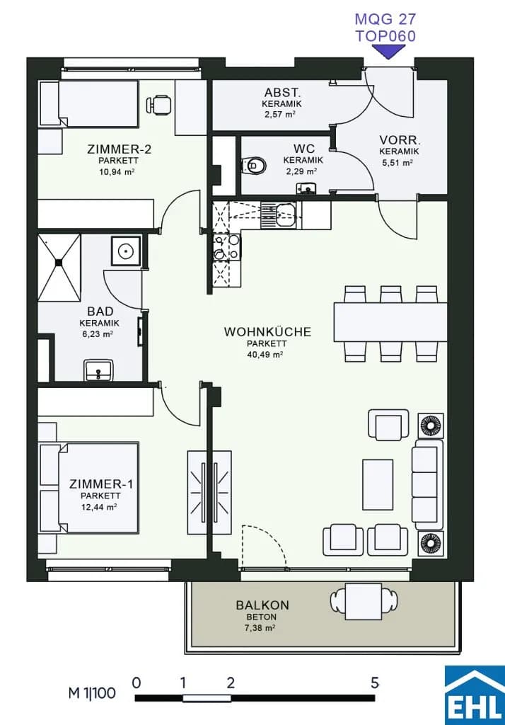 3-Zimmer-Wohnung mieten in Graz – 79,6 m², € 1.285 – Bild 7 von 7