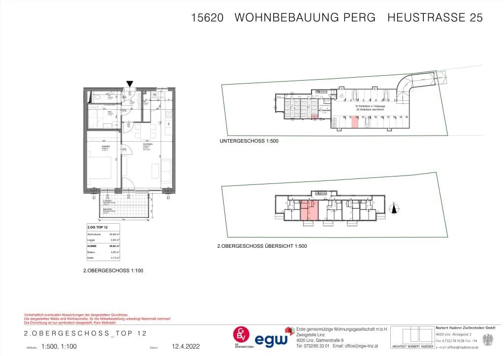 2-Zimmer-Wohnung mieten in Perg – 54,68 m², € 717 – Bild 3 von 5