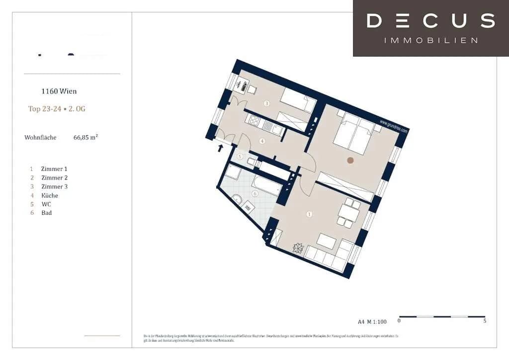 3-Zimmer-Wohnung kaufen in Wien – 66,85 m², € 365.000 – Bild 11 von 11