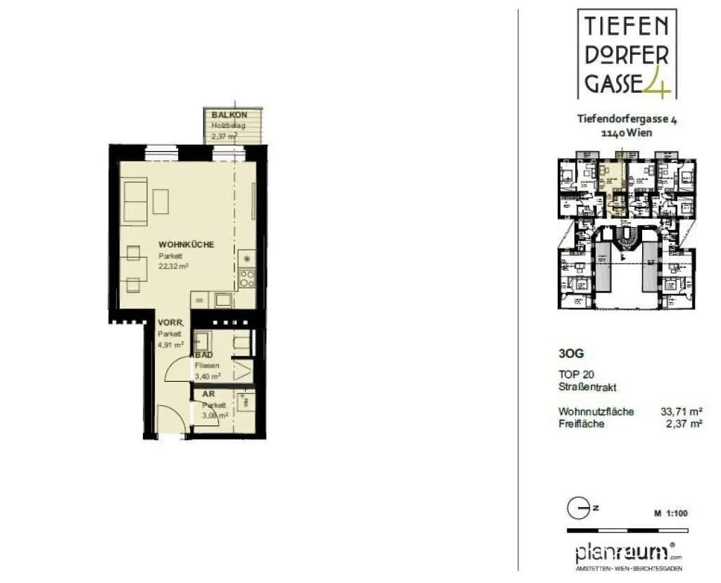 1-Zimmer-Wohnung kaufen in Wien – 33,71 m², € 230.000 – Bild 13 von 13