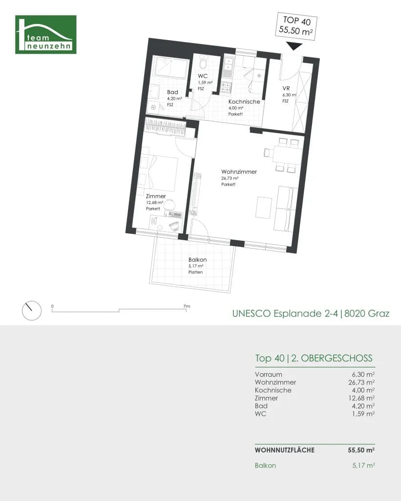 2-Zimmer-Wohnung mieten in Graz – 55,5 m², € 725 – Bild 30 von 30