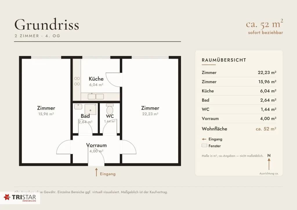 Wohnung kaufen in Wien – 52,37 m², € 254.000