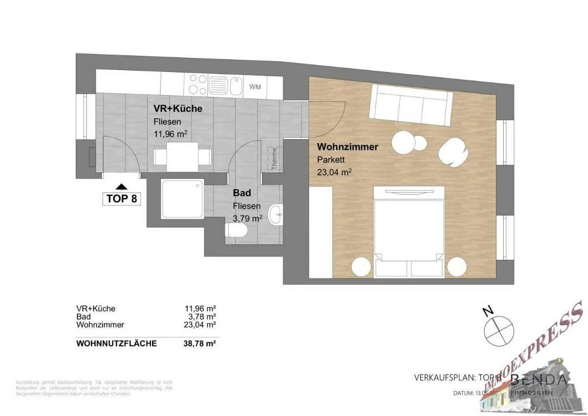 1-Zimmer-Wohnung kaufen in Wien – 38,78 m², € 169.000 – Bild 3 von 8