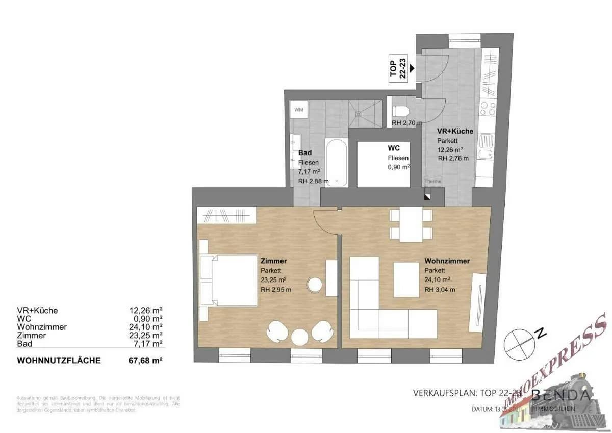 2-Zimmer-Wohnung kaufen in Wien – 67,68 m², € 259.000 – Bild 4 von 11